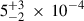 Mathematical equation: $$5_{ - 2}^{ + 3}\, \times \,{10^{ - 4}}$$