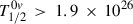 Mathematical equation: $$T_{1/2}^{0v}\, > \,1.9\, \times \,{10^{26}}$$