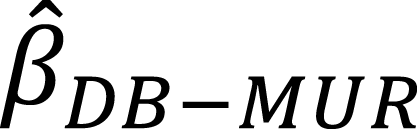 Mathematical equation: $$ {\hat{\beta}}_{DB- MUR} $$