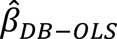 Mathematical equation: $$ {\hat{\beta}}_{DB- OLS} $$