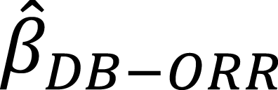 Mathematical equation: $$ {\hat{\beta}}_{DB- ORR} $$